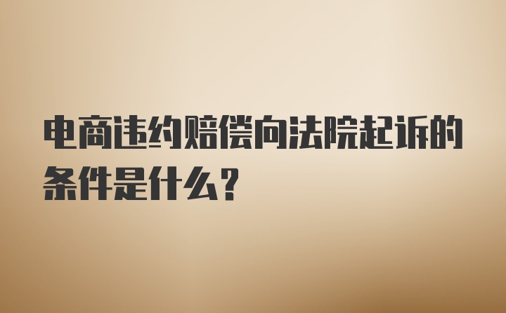 电商违约赔偿向法院起诉的条件是什么？