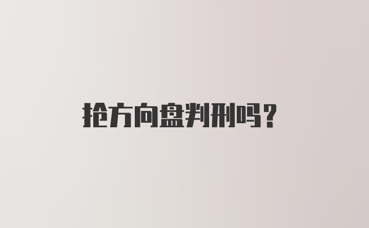 抢方向盘判刑吗?