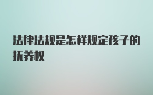 法律法规是怎样规定孩子的抚养权