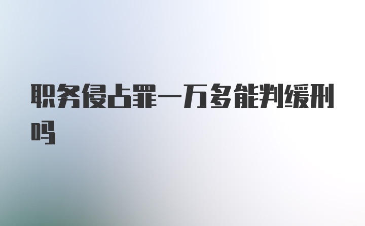 职务侵占罪一万多能判缓刑吗