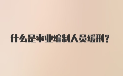 什么是事业编制人员缓刑？