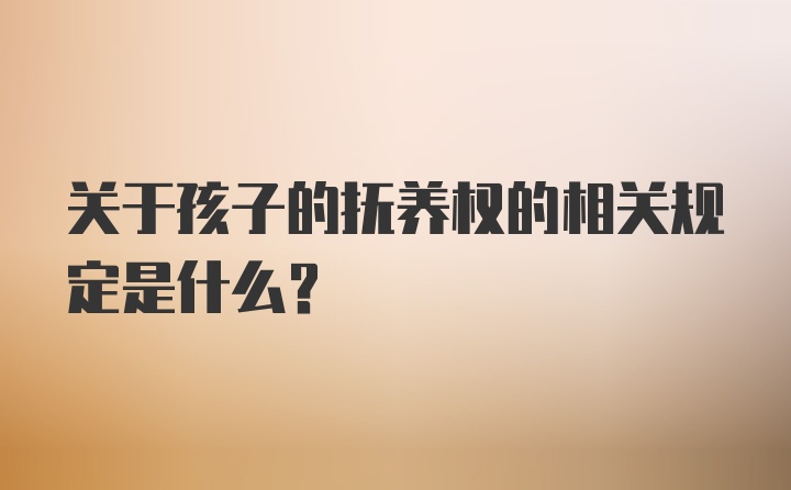 关于孩子的抚养权的相关规定是什么？