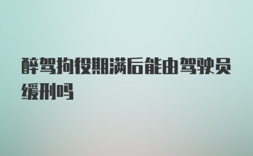 醉驾拘役期满后能由驾驶员缓刑吗