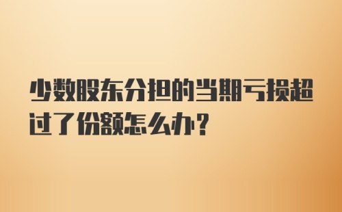 少数股东分担的当期亏损超过了份额怎么办?