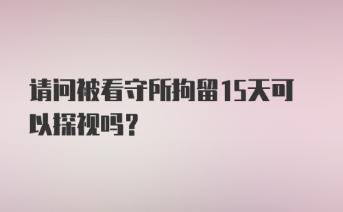 请问被看守所拘留15天可以探视吗?