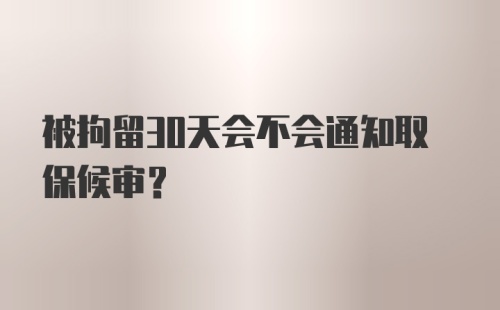 被拘留30天会不会通知取保候审？