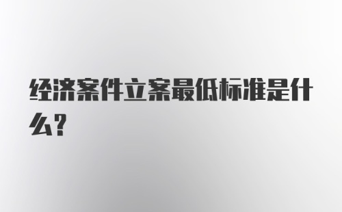 经济案件立案最低标准是什么？