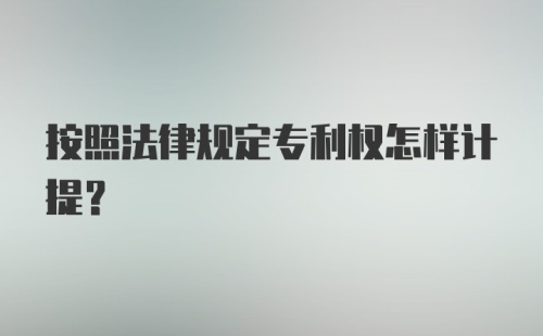 按照法律规定专利权怎样计提?