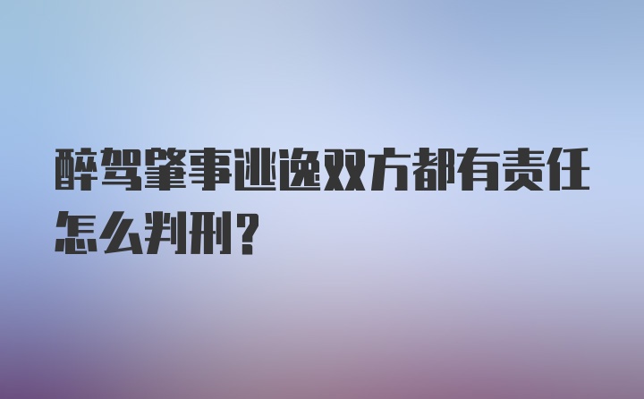 醉驾肇事逃逸双方都有责任怎么判刑？