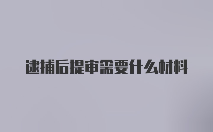 逮捕后提审需要什么材料