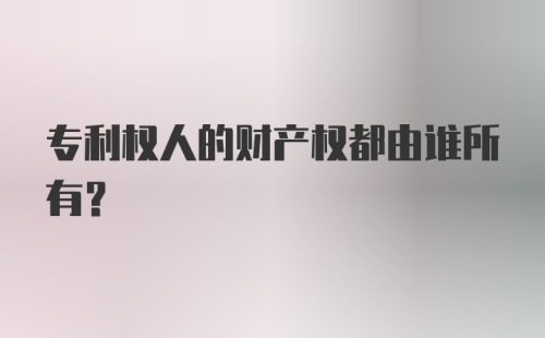 专利权人的财产权都由谁所有？