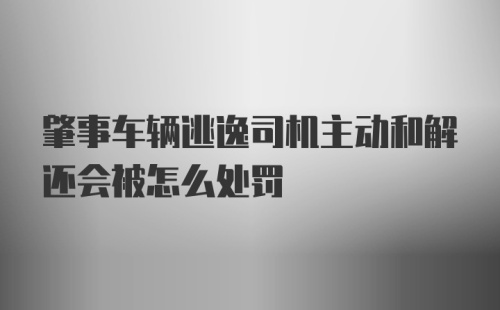 肇事车辆逃逸司机主动和解还会被怎么处罚