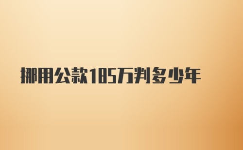 挪用公款185万判多少年