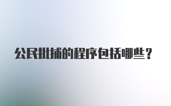 公民批捕的程序包括哪些？