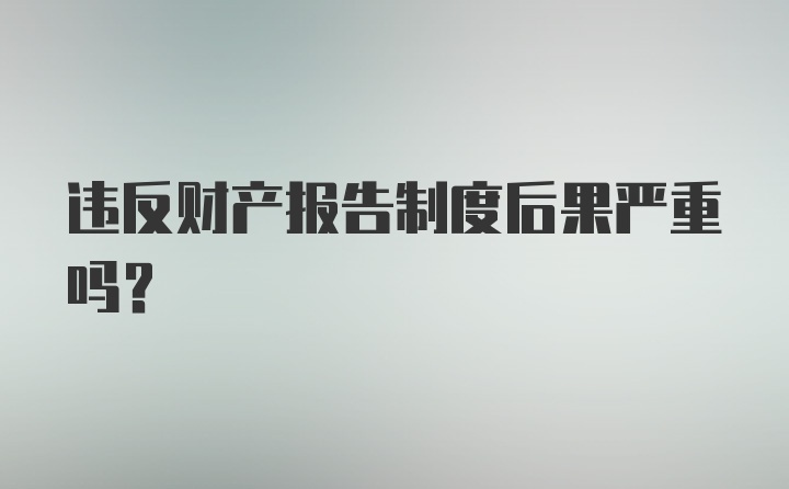 违反财产报告制度后果严重吗?