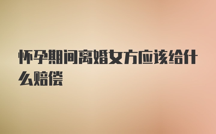 怀孕期间离婚女方应该给什么赔偿