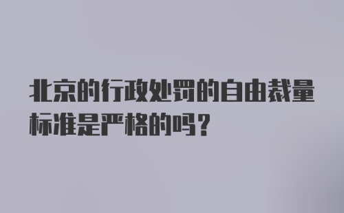 北京的行政处罚的自由裁量标准是严格的吗？