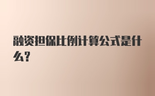 融资担保比例计算公式是什么？