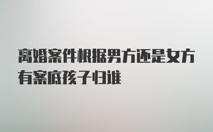 离婚案件根据男方还是女方有案底孩子归谁