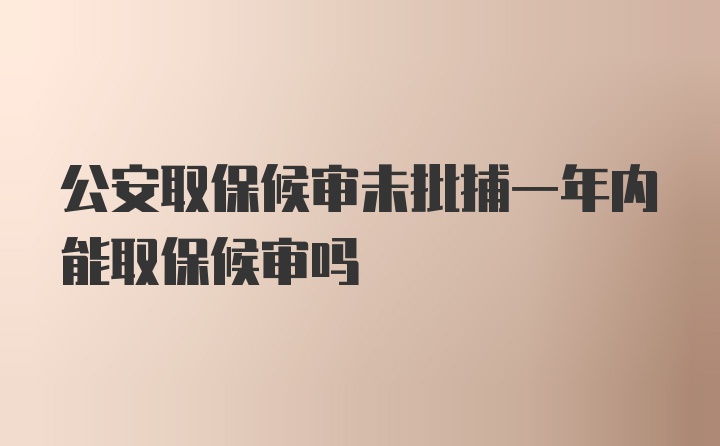 公安取保候审未批捕一年内能取保候审吗