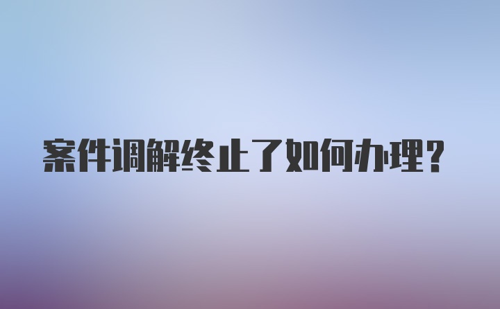 案件调解终止了如何办理？