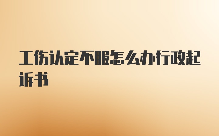 工伤认定不服怎么办行政起诉书