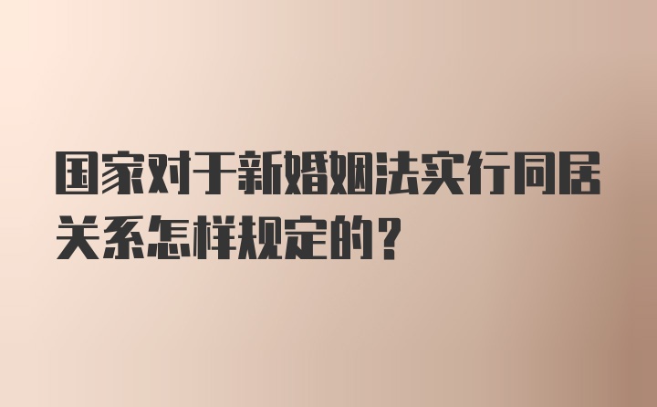 国家对于新婚姻法实行同居关系怎样规定的？