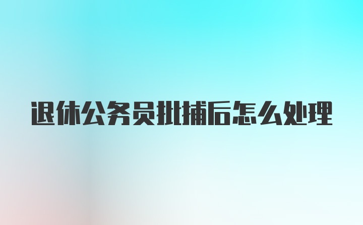 退休公务员批捕后怎么处理