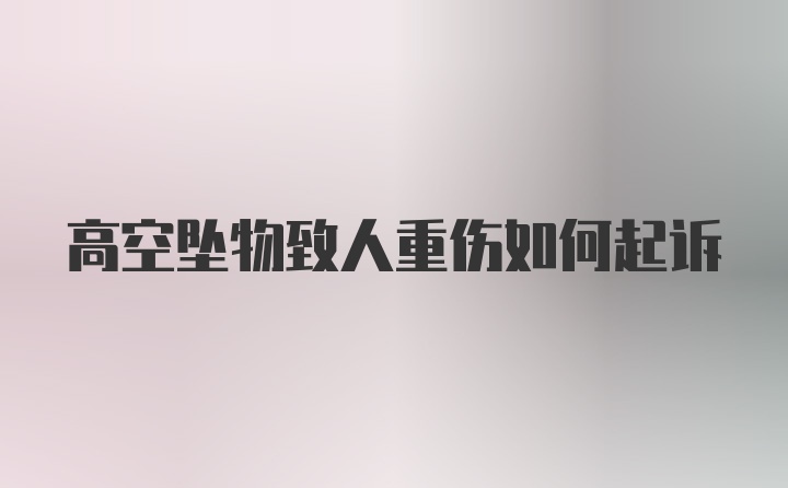 高空坠物致人重伤如何起诉