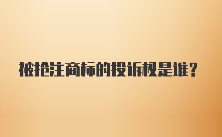 被抢注商标的投诉权是谁？