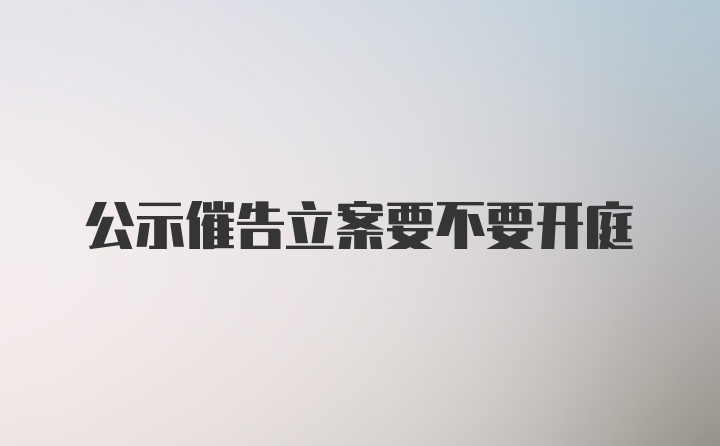 公示催告立案要不要开庭