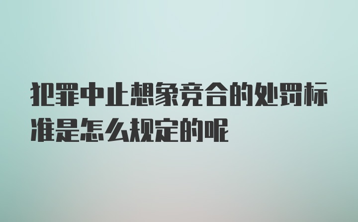 犯罪中止想象竞合的处罚标准是怎么规定的呢