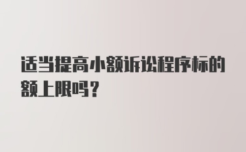 适当提高小额诉讼程序标的额上限吗？