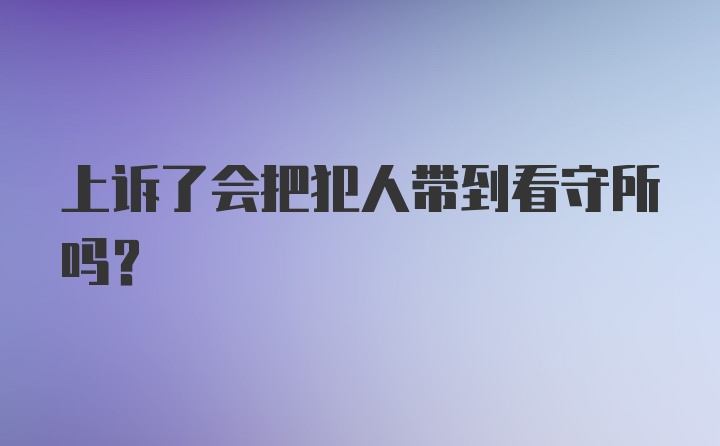 上诉了会把犯人带到看守所吗？