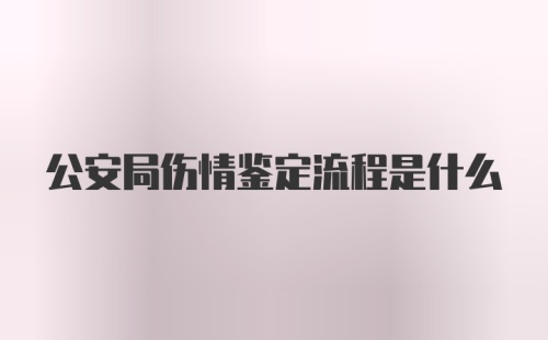 公安局伤情鉴定流程是什么