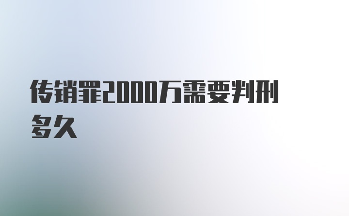 传销罪2000万需要判刑多久