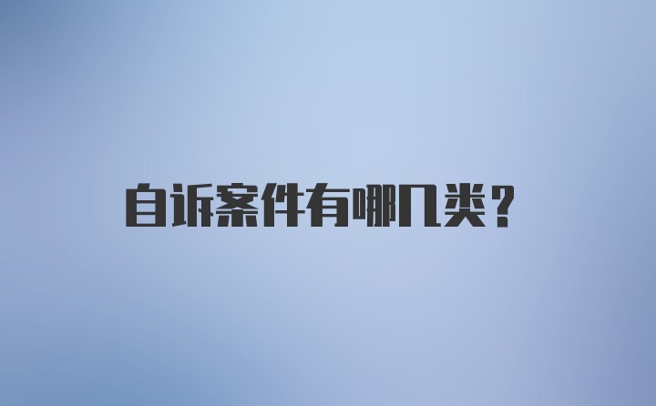 自诉案件有哪几类？