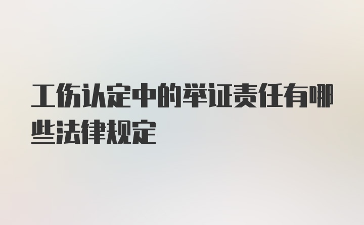 工伤认定中的举证责任有哪些法律规定