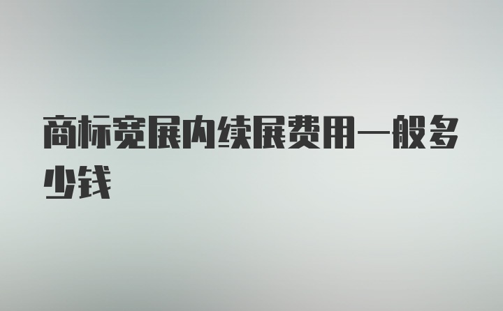 商标宽展内续展费用一般多少钱