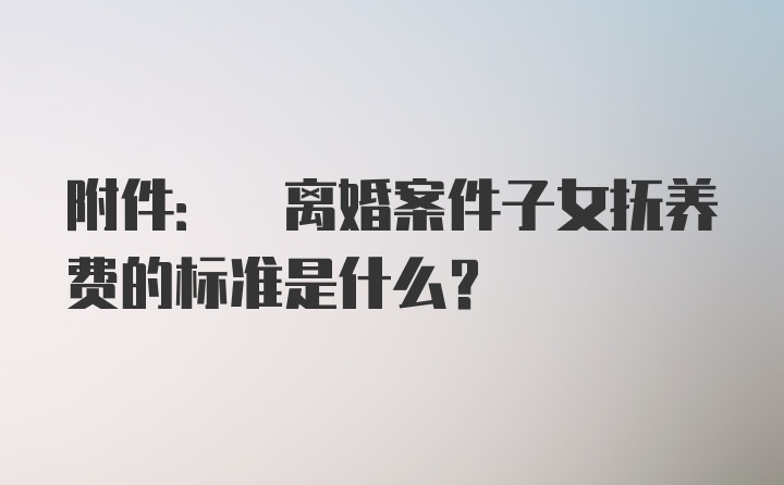 附件: 离婚案件子女抚养费的标准是什么？