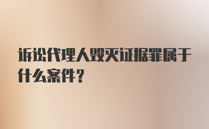 诉讼代理人毁灭证据罪属于什么案件?