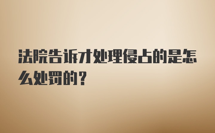 法院告诉才处理侵占的是怎么处罚的？