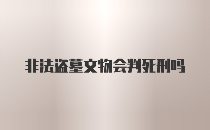 非法盗墓文物会判死刑吗