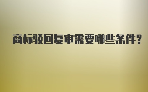 商标驳回复审需要哪些条件？