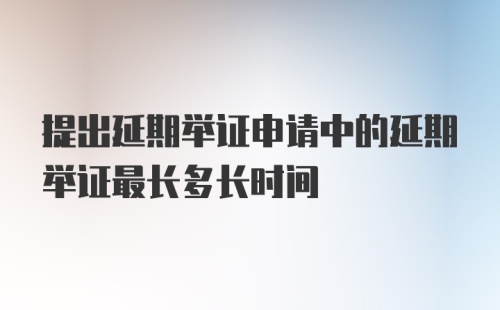 提出延期举证申请中的延期举证最长多长时间