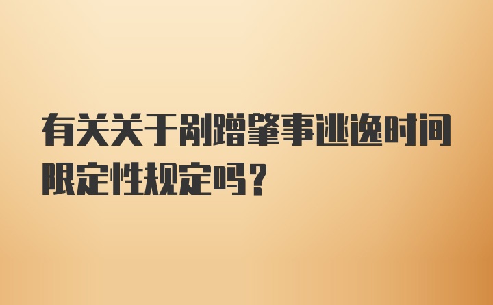 有关关于剐蹭肇事逃逸时间限定性规定吗？