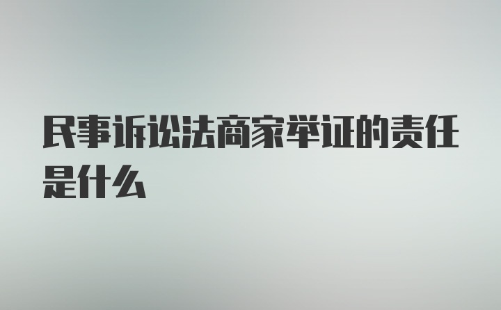 民事诉讼法商家举证的责任是什么