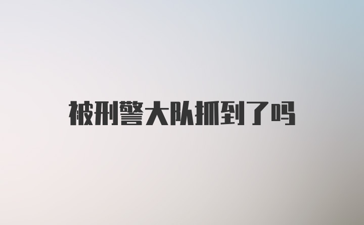 被刑警大队抓到了吗