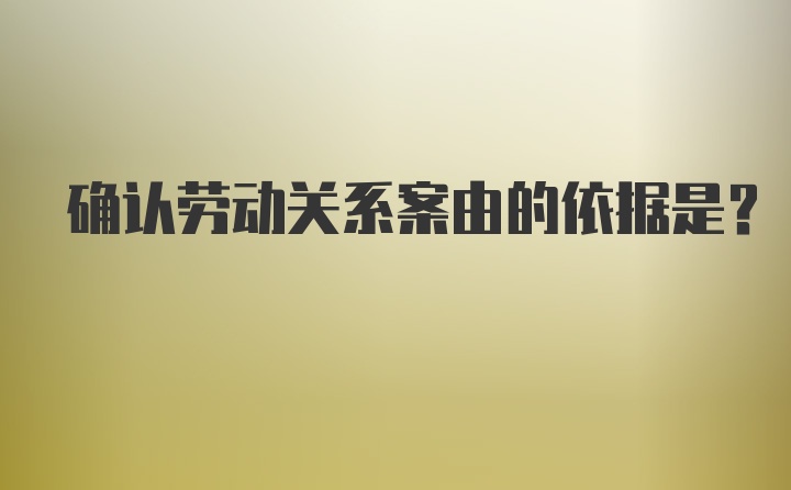 确认劳动关系案由的依据是?