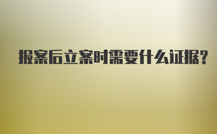 报案后立案时需要什么证据?